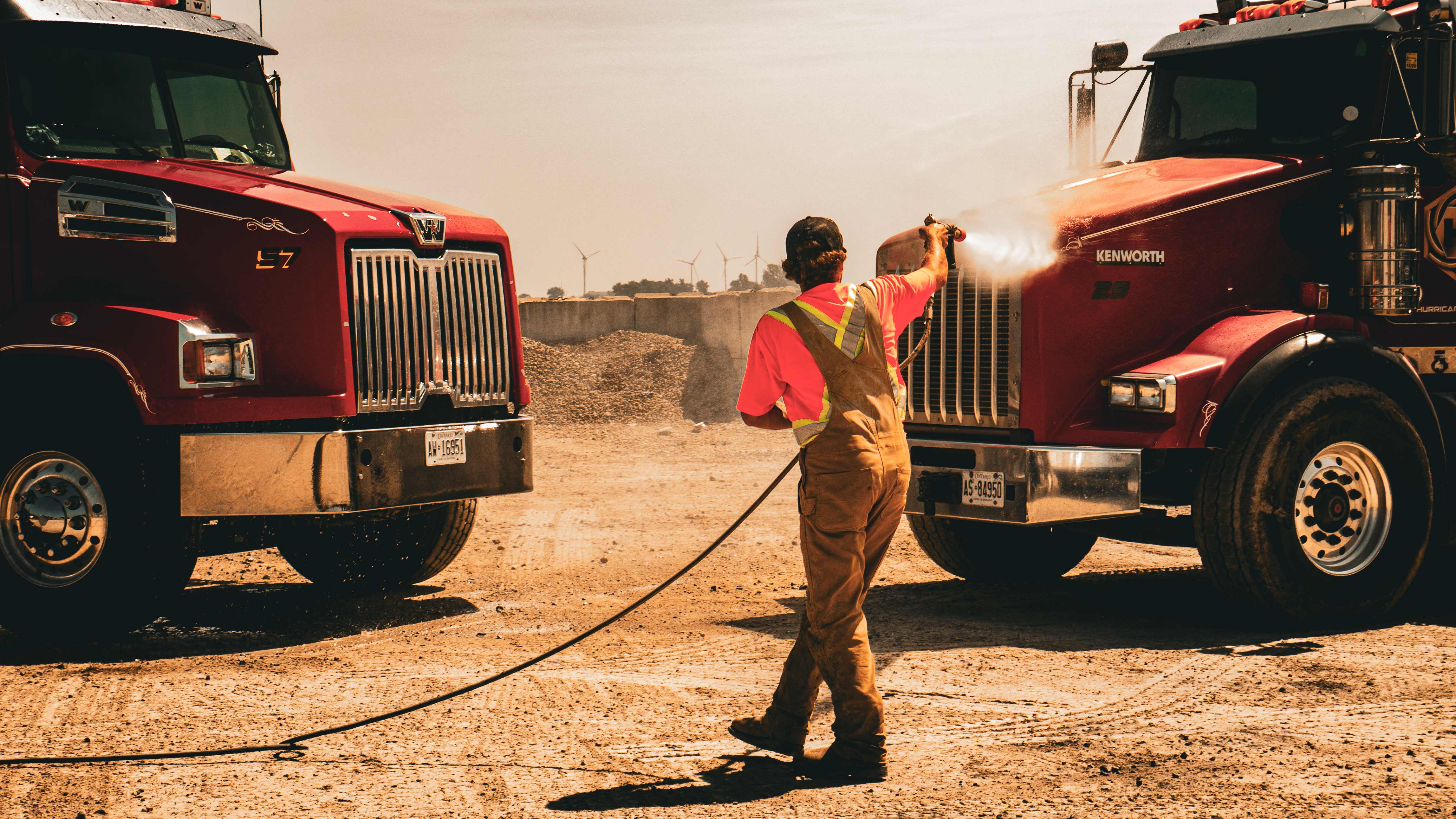 Professional media production team at work on construction site